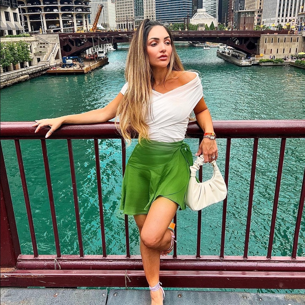 ZARA DRAPED KNIT BODYSUIT BUTTER